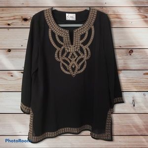Linea by Louis Dell Olio Embroidered Tunic XL